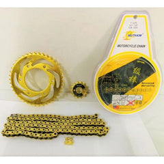 DHC- Sprocket Set Mutakin Gold RS150/Y15Z/LC135/SRL115FI/WAVE125 -By Sea Courier Method 🚢📦