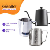 Giselle Stainless Steel 350ml Milk Frothing Pitcher - By Sea Courier Delivery. Special 3 monthly installment payments available for all GISELLE products.