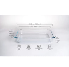 Ready stock Tempered Glass Bakeware Baking Plate Microwave safe Oven tray Dineer Plate Christmas Tableware Dish Wedding Doorgift1L1.5L -By Sea Courier Method 🚢📦