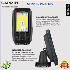 Garmin Striker Vivid 4CV - CHIRP Marine GPS & ClearVü Sonar c/w GT20-TM transducer- By AIR Courier Method🛫