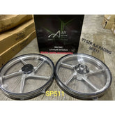DHC- Y15ZR SPORT RIM AJI RACING SP511 CHROME SILVER F/R 1.6X17 WITH BEARING BUSH SET -By Sea Courier Method 🚢📦