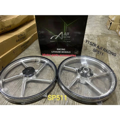 DHC- Y15ZR SPORT RIM AJI RACING SP511 CHROME SILVER F/R 1.6X17 WITH BEARING BUSH SET -By Sea Courier Method 🚢📦