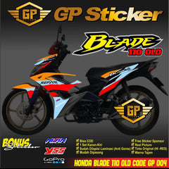 Honda BLADE 110 R OLD MOTORCYCLE STICKER - HONDA BLADE 110 OLD REPSOL GP 004 MOTORCYCLE STRIPING STICKER -By Sea Courier Method 🚢📦