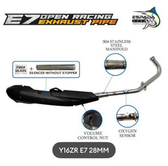 XRACING RS150 VF3I LC135 Y15ZR Y15 Y16ZR Y16 Espada E6 E7 Standard racing Exhaust 32mm 35mm 28mm -By Sea Courier Method 🚢📦