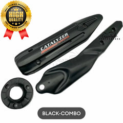 YAMAHA LC135 V2 V3 V4 MUFFLER PROTECTOR COVER EXHAUST BLACK COLOUR ORIGINAL MUFFLER COVER EKZOS COVER END CAP -By Sea Courier Method 🚢📦