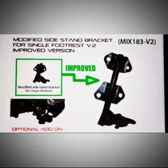Rapido Yamaha Y15ZR/Lc135/Y16/VF3i/RS150 Modified Side Stand Bracket For Single Footrest - V.2 (Black) ORIGINAL RAPIDO -By Sea Courier Method 🚢📦
