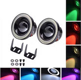 1pcs 3.0 Angel Eyes Fog Lamp 12V Universal 2.5 COB LED DRL Lamp 3.5 Driving Lights White Blue Pink Yellow Green 64/76/89mm -By Sea Courier Method 🚢📦