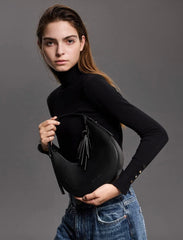 Carey Crescent Hobo Bag - Noir -By Air Courier Method🛫