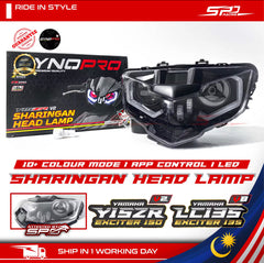 Y15 V2 LC135 v8 Sharingan Head Lamp I APP Control / 10+ Colour Mode LED I Dynopro PNP For YAMAHA Y15ZR V2 I EXCITER 150 V2 LC135 v8 -By Sea Courier Method 🚢📦