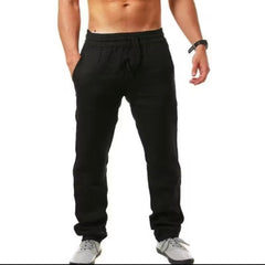 Men's Cotton Linen Pants Male Autumn New Breathable Solid Color Linen Trousers Fitness Streetwear S-3XL -By Sea Courier Method 🚢📦