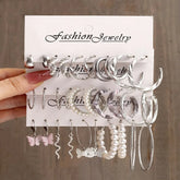 15 Pairs Fake-Pearl Earring Set