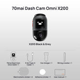 360° Full View Dash Cam with Night Vision & AI Motion Detection