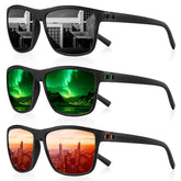 Polarized Square Sunglasses 3 PCS Set