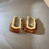 Vintage Dripping Oil U-shaped Earrings