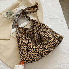 Luxury Leopard Print Canvas Tote Bag