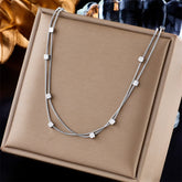 Small Cube Chains Necklace - Gold & Silver