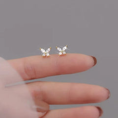 Women's Mini Candy Flower Stud Earrings Hypoallergenic Gold