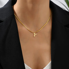 Gold Plated Initials Necklace for Women