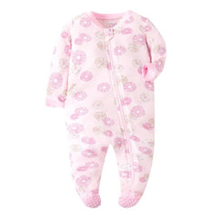 C-3M - Quick Drying Fabric Newborn Baby Jumpsuit For Boys And Girls Zippered Long Sleeved Quick Drying Cotton Soft And Comfortable Infant Pajamas 0-9M -By Sea Courier Method