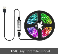 LED strip RGB with 24-key remote control SMD 5050 color variable TV background light USB power supply 30led/mDc5V flexible strip 5M -By Sea Courier Method 🚢📦