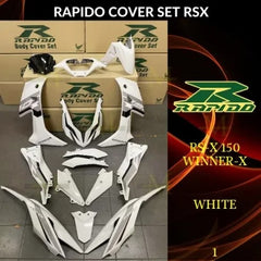 RAPIDO BODY COVER SET RSX WINNER X 150 RS-X (1) - WHITE (STICKER TANAM/AIRBRUSH) RSX COVERSET -By Sea Courier Method