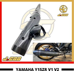 YAMAHA.Y15ZR.MUFFLER.COVER.EXHAUST.COVER.MATTE.BLACK/CARBON -By Sea Courier Method 🚢📦