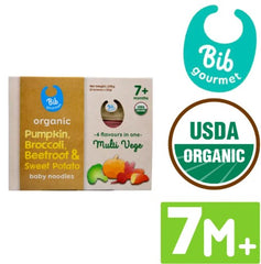 Bib Gourmet Organic Pumpkin, Broccoli, Beetroot & Sweet Potato Baby Noodles (30g x 8) -By Sea Courier Method 🚢📦