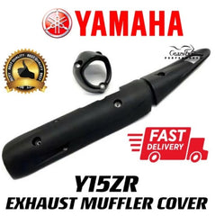 YAMAHA Y15ZR V1 V2 MUFFLER COVER EKZOS COVER EXHAUST COVER & MUFFLER END CAP YAMAHA Y15 V1 V2 ORIGINAL BLACK COLOUR -By Sea Courier Method 🚢📦