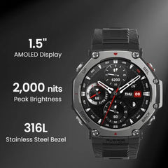 Amazfit T-Rex 3 48mm Smart Watch with Outdoor Offline Maps and Navigation, Fitness Tracker Support 170+ Workout Modes & 45m Freediving, AI Smartwatch Support Voice Reply and Zepp Coach, Military Standard Watch for Men and Women -By Sea Courier Method 🚢📦