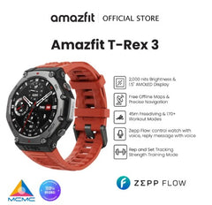 Amazfit T-Rex 3 48mm Smart Watch with Outdoor Offline Maps and Navigation, Fitness Tracker Support 170+ Workout Modes & 45m Freediving, AI Smartwatch Support Voice Reply and Zepp Coach, Military Standard Watch for Men and Women -By Sea Courier Method 🚢📦