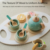 Wooden Toys Tea Set Toys for Kids Dessert Cup Dessert Tray Pretend Play Food Simulation Toys Boy Girl Gift -By Sea Courier Method 🚢📦