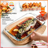 Ready stock Tempered Glass Bakeware Baking Plate Microwave safe Oven tray Dineer Plate Christmas Tableware Dish Wedding Doorgift1L1.5L -By Sea Courier Method 🚢📦
