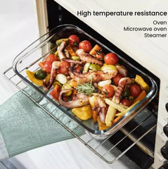 Ready stock Tempered Glass Bakeware Baking Plate Microwave safe Oven tray Dineer Plate Christmas Tableware Dish Wedding Doorgift1L1.5L -By Sea Courier Method 🚢📦