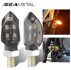 SEAMETAL Motorcycle LED Turn Signal Light Universal Mini LED Daytime Running Light Motorbike Flashing Lights -By Sea Courier Method 🚢📦