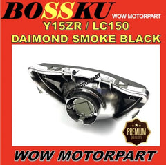 Y15 HEAD LAMP SMOKE BLACK LC150 HEAD LIGHT DIAMOND SMOKE BK Y15ZR FRONT LAMP DM BLACK Y15 ZR LAMPU DM BK Y15 LAMP 19993 -By Sea Courier Method 🚢📦