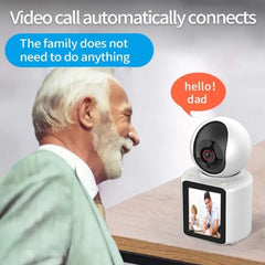 Smart Wifi Security Camera With Screen 1080P Cell Phone Video Two-Ways 2.8 In IPS Screen 360° Rotation Support 128G TF Card IR Night vision Motion Detection -By Sea Courier Method 🚢📦