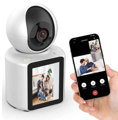 Smart Wifi Security Camera With Screen 1080P Cell Phone Video Two-Ways 2.8 In IPS Screen 360° Rotation Support 128G TF Card IR Night vision Motion Detection -By Sea Courier Method 🚢📦