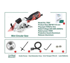 NEWONE Electric Mini Circular Saw With Laser For Cut Wood, PVC tube, 15pcs Discs, Multiftional Electric Saw DIY Power Tool G.1 -By Sea Courier Method 🚢📦