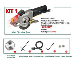 NEWONE Electric Mini Circular Saw With Laser For Cut Wood, PVC tube, 15pcs Discs, Multiftional Electric Saw DIY Power Tool G.1 -By Sea Courier Method 🚢📦
