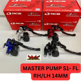 MASTER BRAKE PUMP S1 - FL RCB RH / LH 14MM BLACK SILVER BLUE RED KIRI / KANAN -By Sea Courier Method 🚢📦