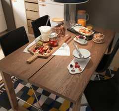 MÖRBYLÅNGA Table, oak veneer brown stained, 140x85 cm