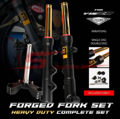 DHC- Forged Fork Set Heavy Duty Complete Set (RS Model)/ (Single Disc/ Double Disc)MVR1 for Y15/Y16 Fork -By Sea Courier Method 🚢📦