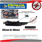 DHC- Flashmotor ESPADA STD RACING EXHAUST E4 25MM 28MM Wave125 fi Wave125 Wave110 FUTURE 125 DASH 110 125 Wave Alpha -By Sea Courier Method 🚢📦