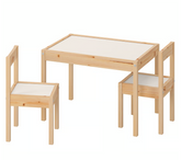 LÄTT Children's table with 2 chairs, white/pine