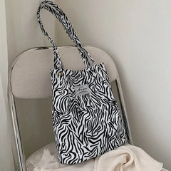 Leopard Print Canvas Tote Bag