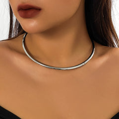 Gold Metal Chain Collar Necklace