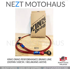 King Drag Performance Brake Hose Y15 RS150 R15 R25 RFS VF3 (DEPAN / BELAKANG) -By Sea Courier Method 🚢📦