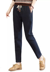 Elastic Waist Warm Jeans (Plus Cashmere)