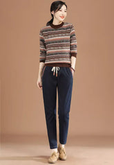 Elastic Waist Warm Jeans (Plus Cashmere)