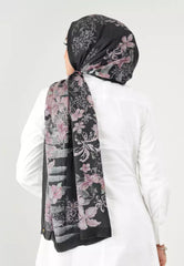 Buttonscarves The Malaya Satin Shawl Black